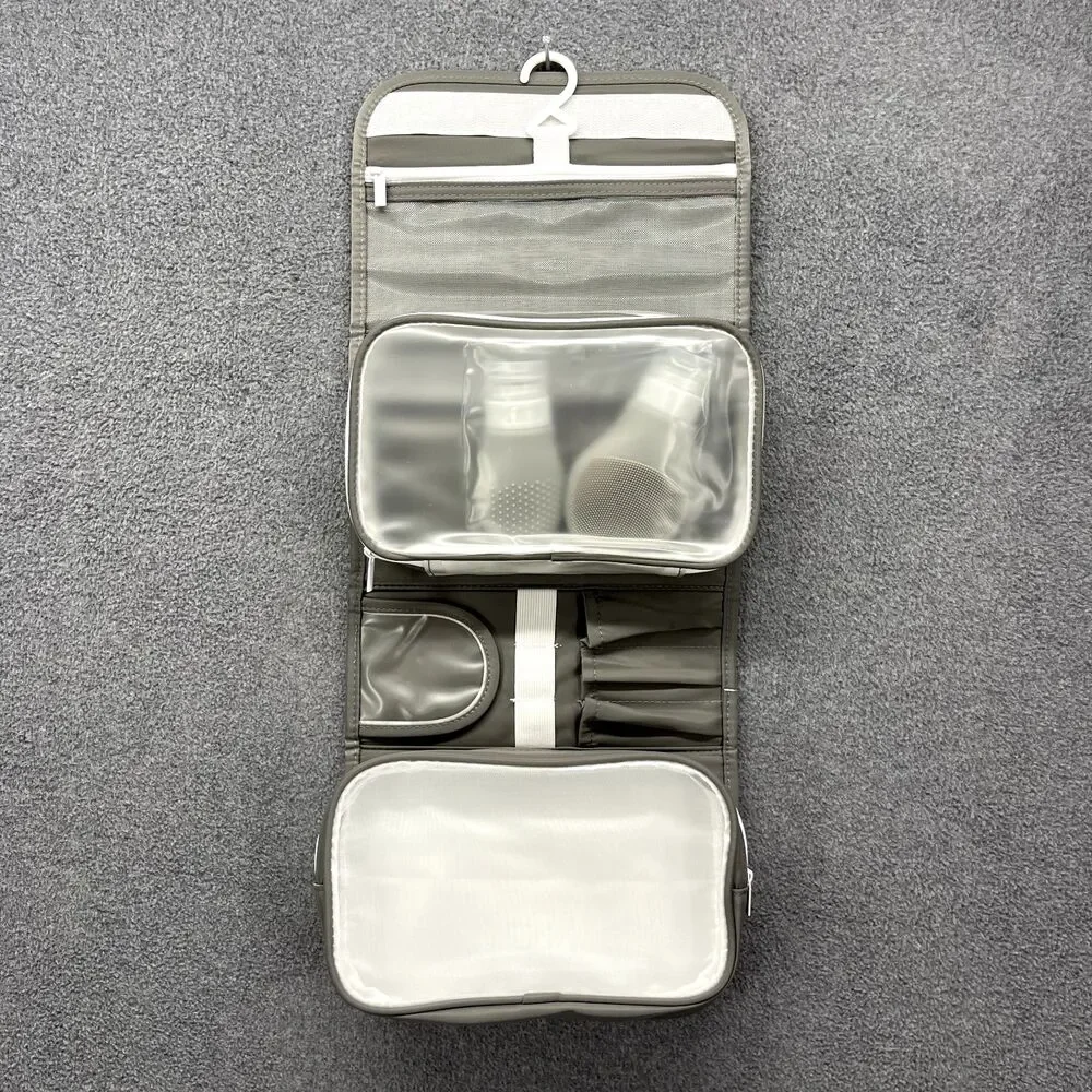 GoGo Travel Bag Hanging Toiletry‎ Cosmetic Pouch Gray Compact Purse